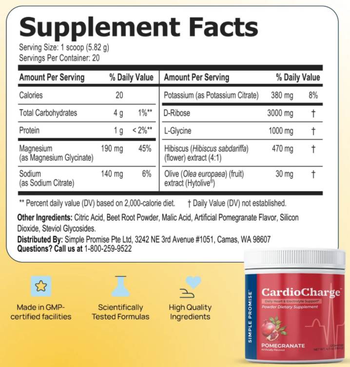 CardioCharge Supplement Facts