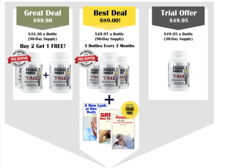 PrimalForce T-Max Pricing